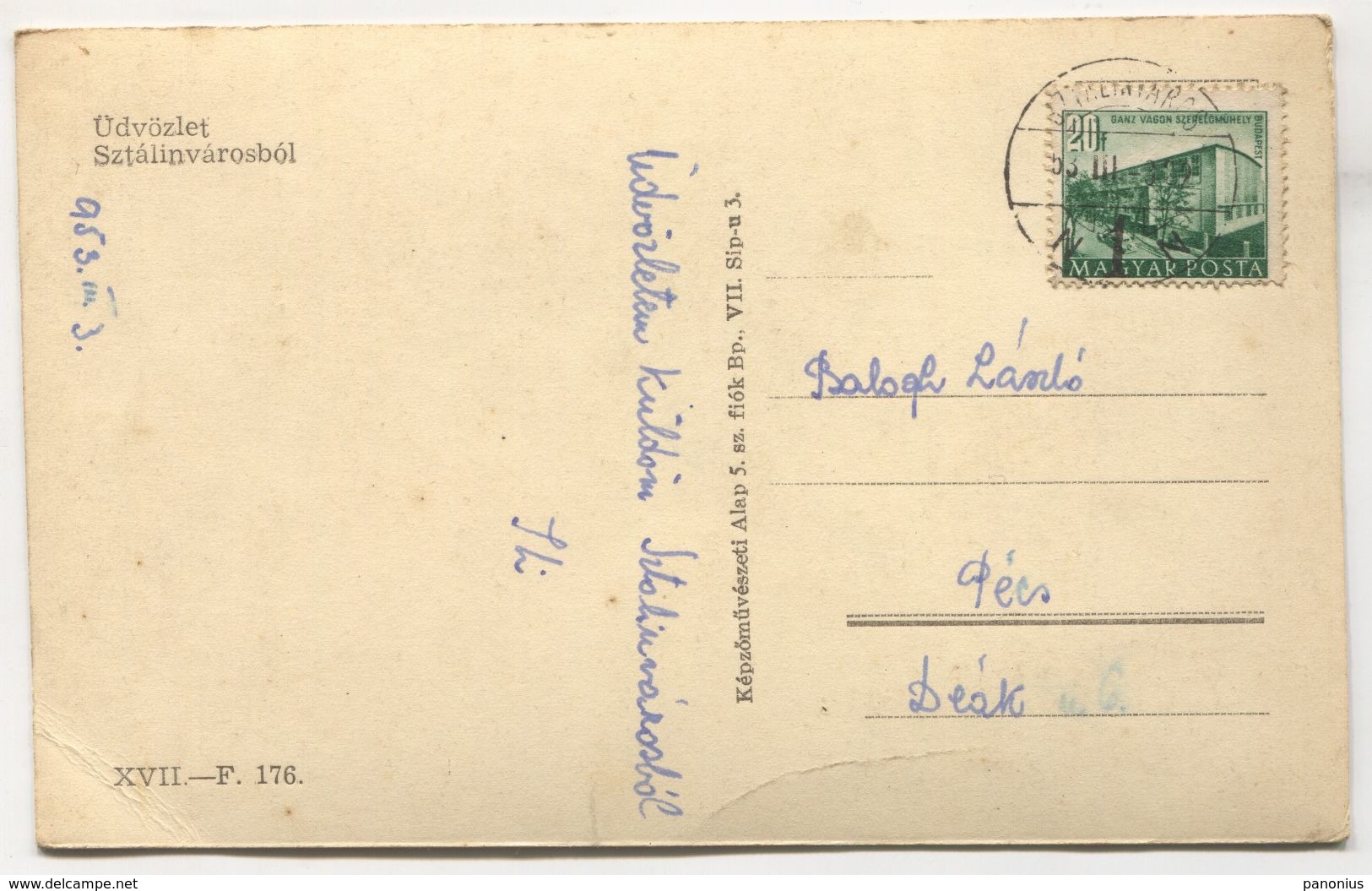 SZTALINVAROS / DUNAUJVAROS / PENTELA - HUNGARY, 1953. - Ungheria