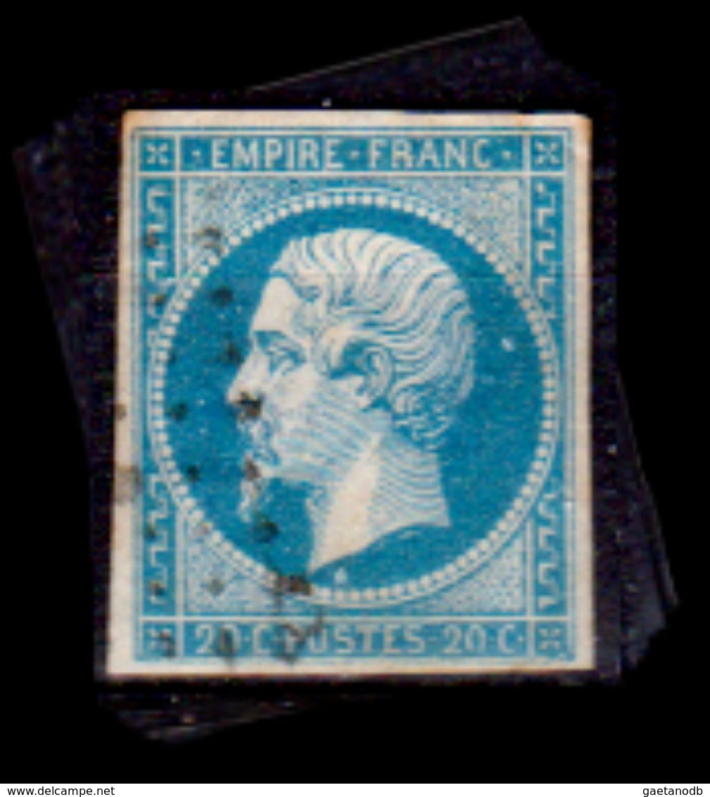 Francia-A0025 - 1853-60: Y&T N. 14 (o) Used - Senza Difetti Occulti. - 1853-1860 Napoleone III