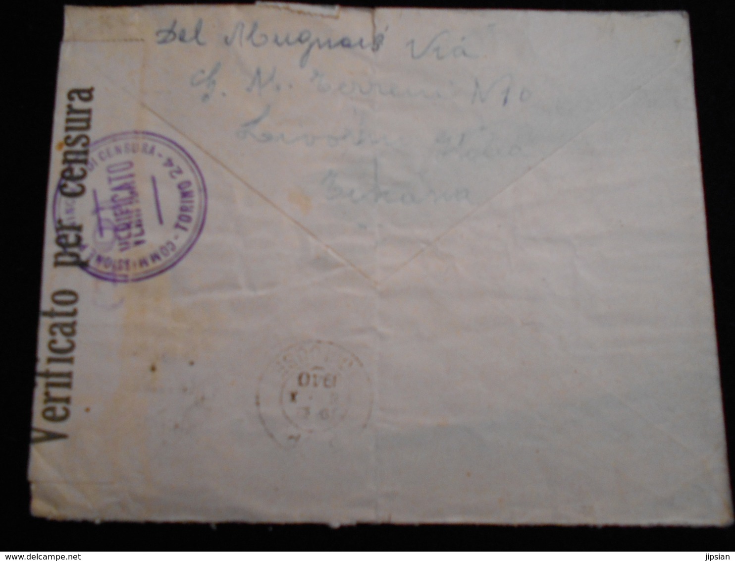 Enveloppe 1940 Italie Verificato Per Censura Torino Turin Livorno Lettre  CL18 - Otros & Sin Clasificación