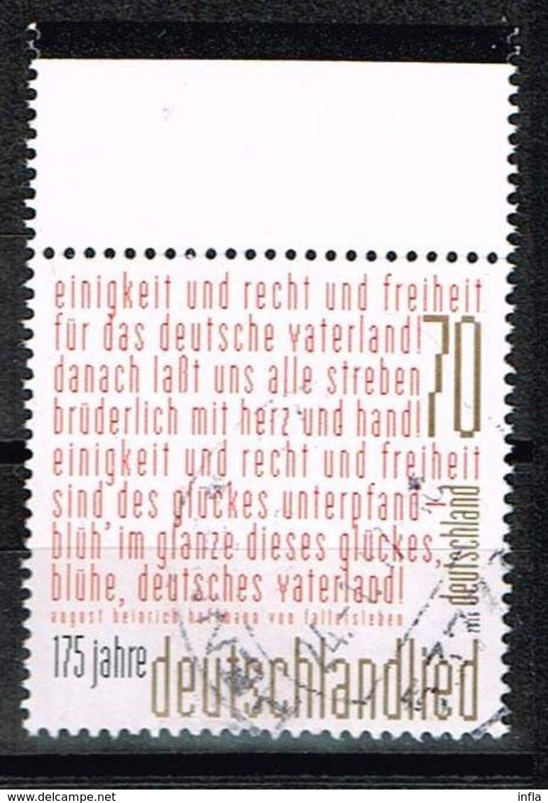 Bund 2016, Michel# 3263 O 175 Jahre Deutschlandlied - Gebraucht