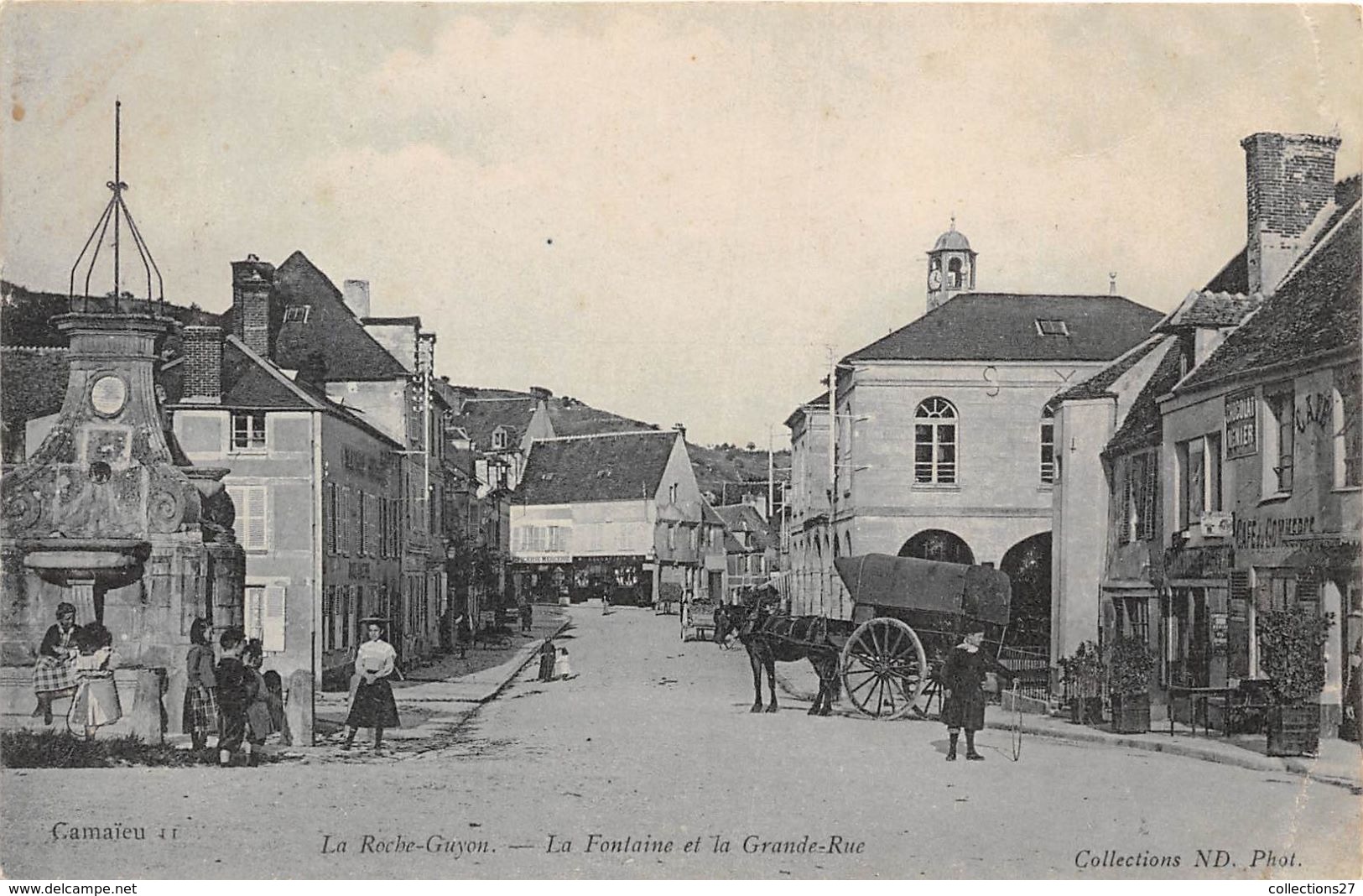 95-LA ROCHE GUYON- LA FONTAINE ET LA GRANDE RUE - La Roche Guyon