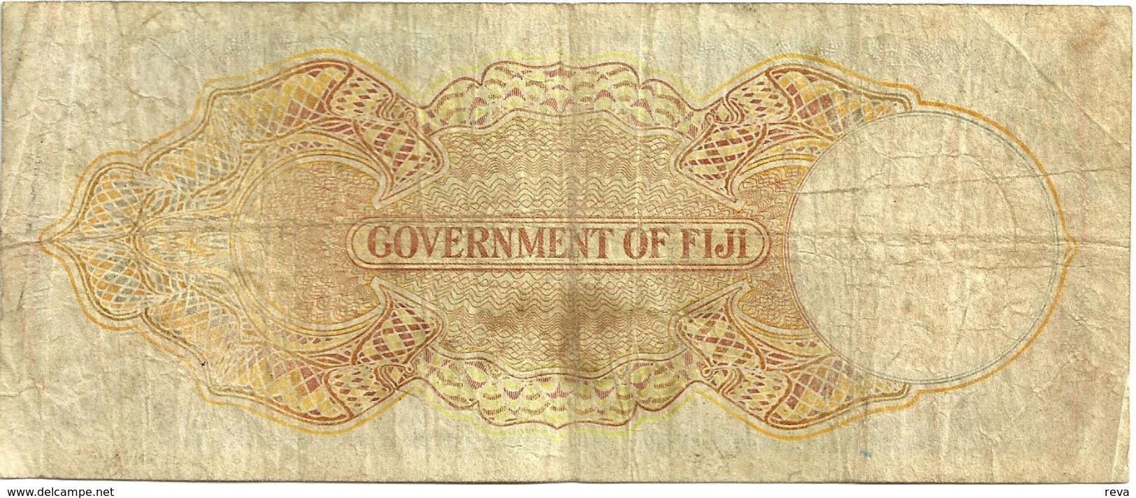 FIJI 5 SHILLINGS BLUE KGVI FRONT MOTIF BACK DATED 01-07-1943 F+ P.37c READ DESCRIPTION!! - Fidji