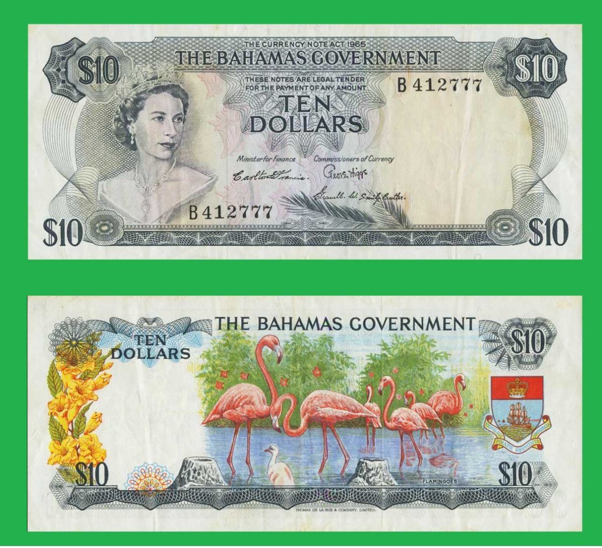 Bahamas  10  Dollars 1965   -- Copy - Copy- Replica - REPRODUCTIONS - Bahamas