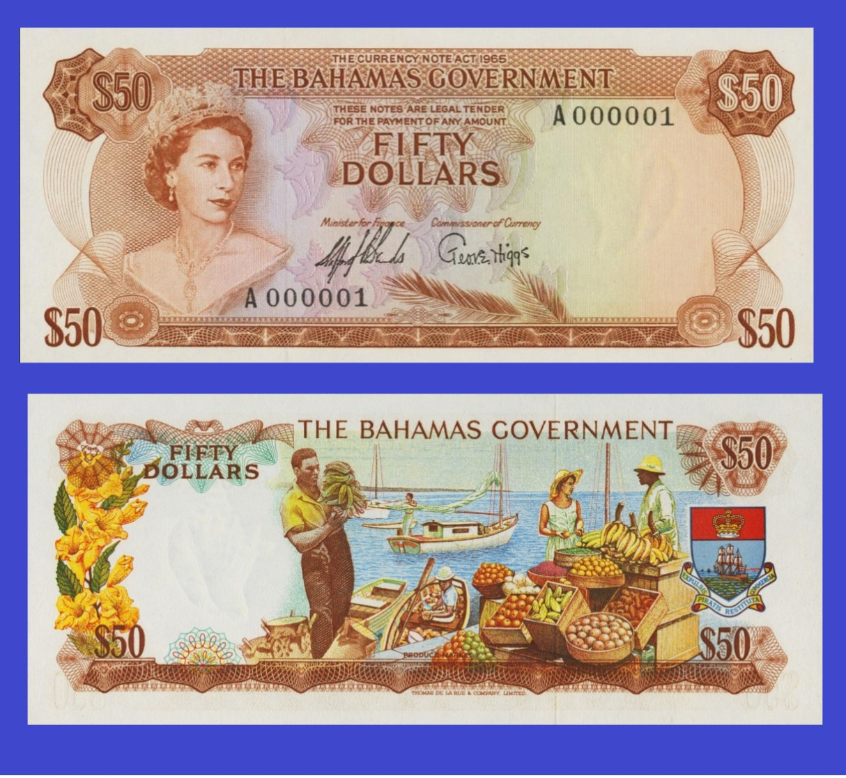 Bahamas  50  Dollars 1965   -- Copy - Copy- Replica - REPRODUCTIONS - Bahamas