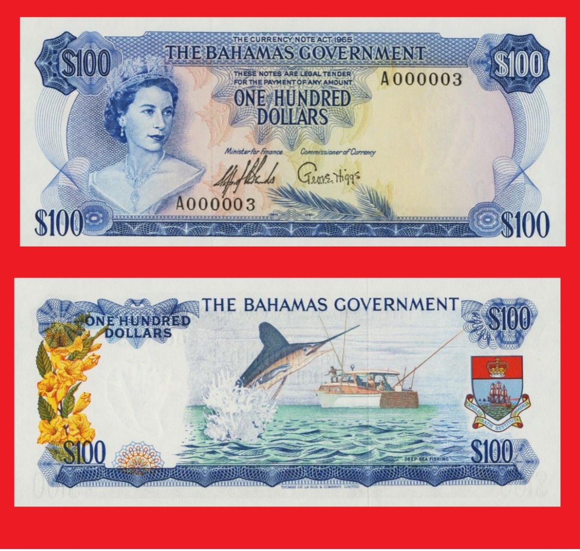 Bahamas  100  Dollars 1965   -- Copy - Copy- Replica - REPRODUCTIONS - Bahamas