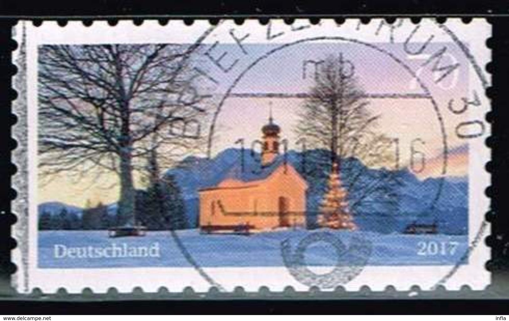 Bund 2017, Michel# 3346 O Weihnachtliche Kapelle, Selbstklebend, Self-adhesive - Usati