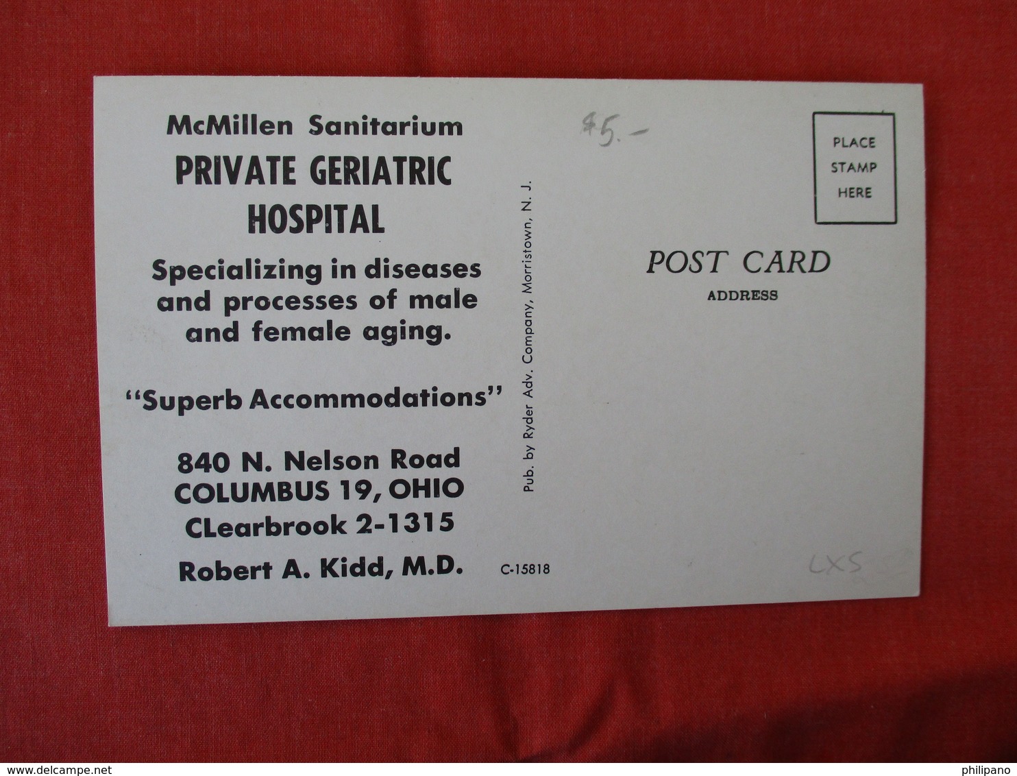 McMillen Sanitarium Private Geriatic Hospital  Typical Room -Ohio > Columbus----ref 2902 - Columbus
