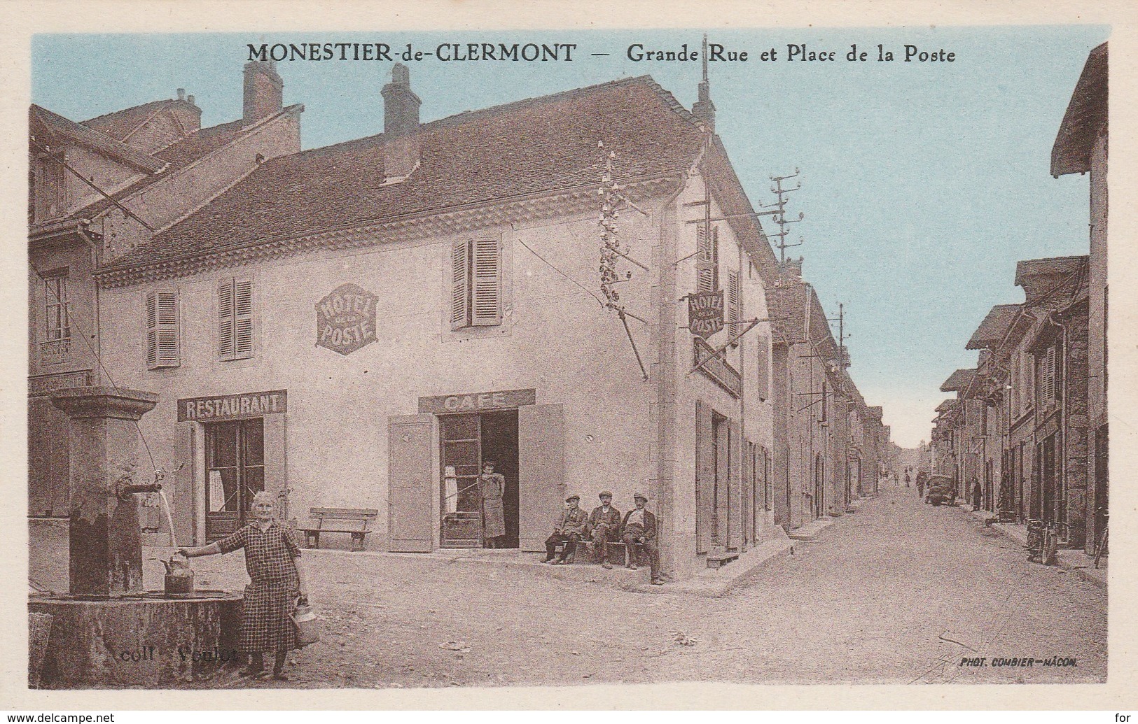 Isére : MONESTIER-de-CLERMONT : Grande Rue Et Place De La Poste ( Colorisée ) - Other & Unclassified