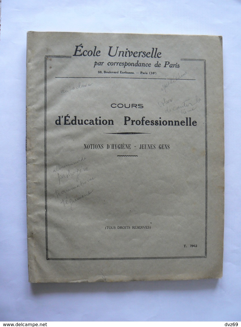 Ecole Universelle Par Correspondance De Paris : Cours D'Education Profesionnelle, Années 30 - 18 Años Y Más