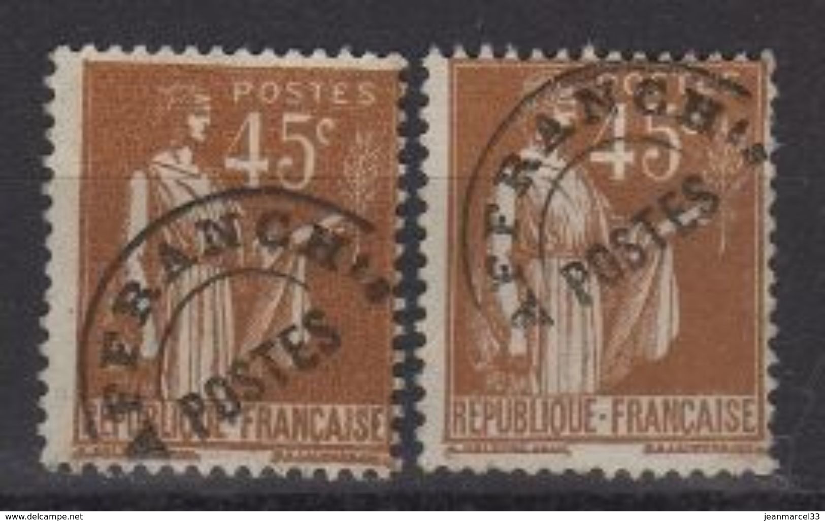 Variété Sur Affranchie Postes N° 69 Oblitéré, Surcharge En Haut Pour Un Et En Bas Pour L'autre - Oblitérés