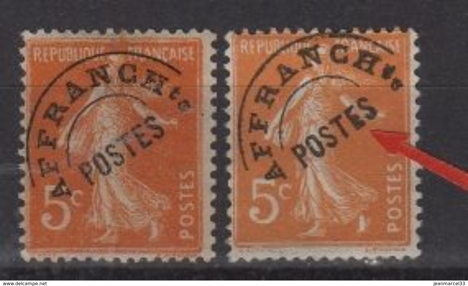 Variété Sur Affranchie Postes N° 40 Oblitéré, Surcharge Empatée E De Postes Et H Et T - Oblitérés