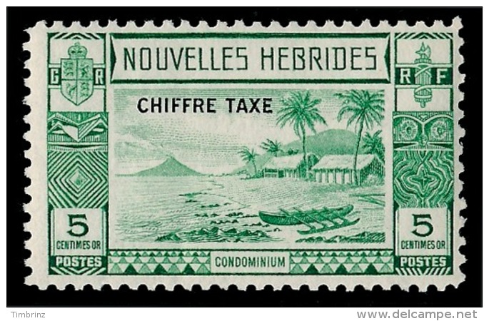 NOUVELLES HEBRIDES 1938 - Yv. Taxe 11 *   Cote= 7,00 EUR - Paysage Côtier 5c ; CHIFFRE TAXE  ..Réf.AFA23000 - Portomarken