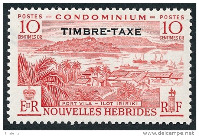 NOUVELLES HEBRIDES 1957 - Yv. Taxe 37 *  - Port Vila 10c ; TIMBRE-TAXE  ..Réf.AFA23081 - Portomarken