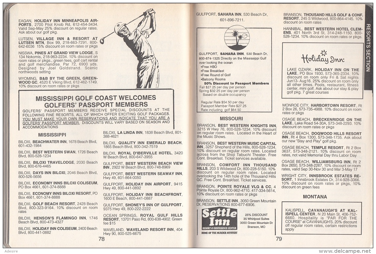GOLFER PASSPORT -  WATERLOO, ILLINOIS, 102 Seiten, Dez.1996, Format Ca.18 X 13,5 Cm, Gute Erhaltung - Eintrittskarten