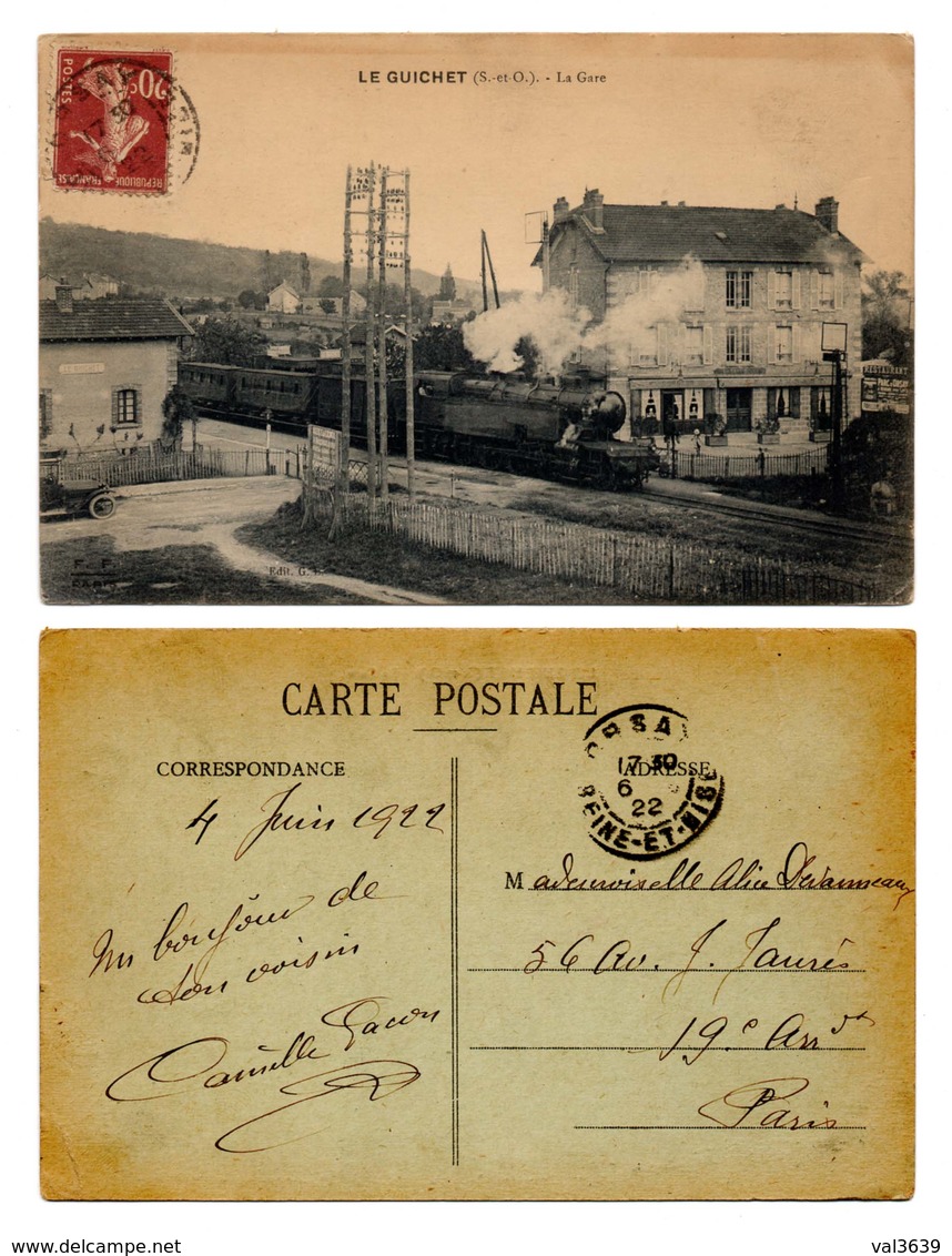 Le Guichet (Essonne 91) - La Gare Avec Train (locomotive à Vapeur) à Quai - Gares - Avec Trains