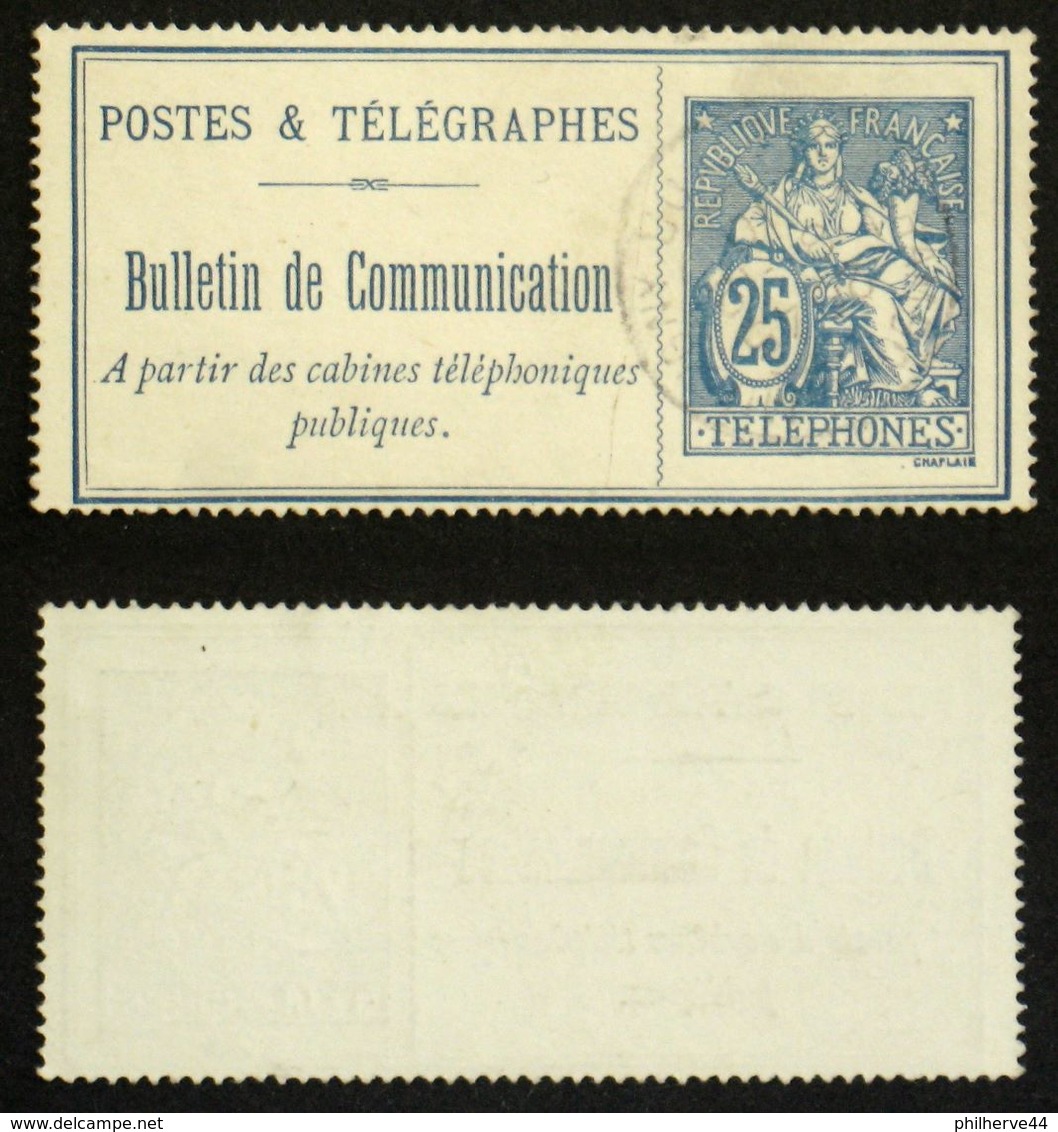 TELEPHONE N° 24 25c Bleu TB Cote 5€ - Telegraphie Und Telefon