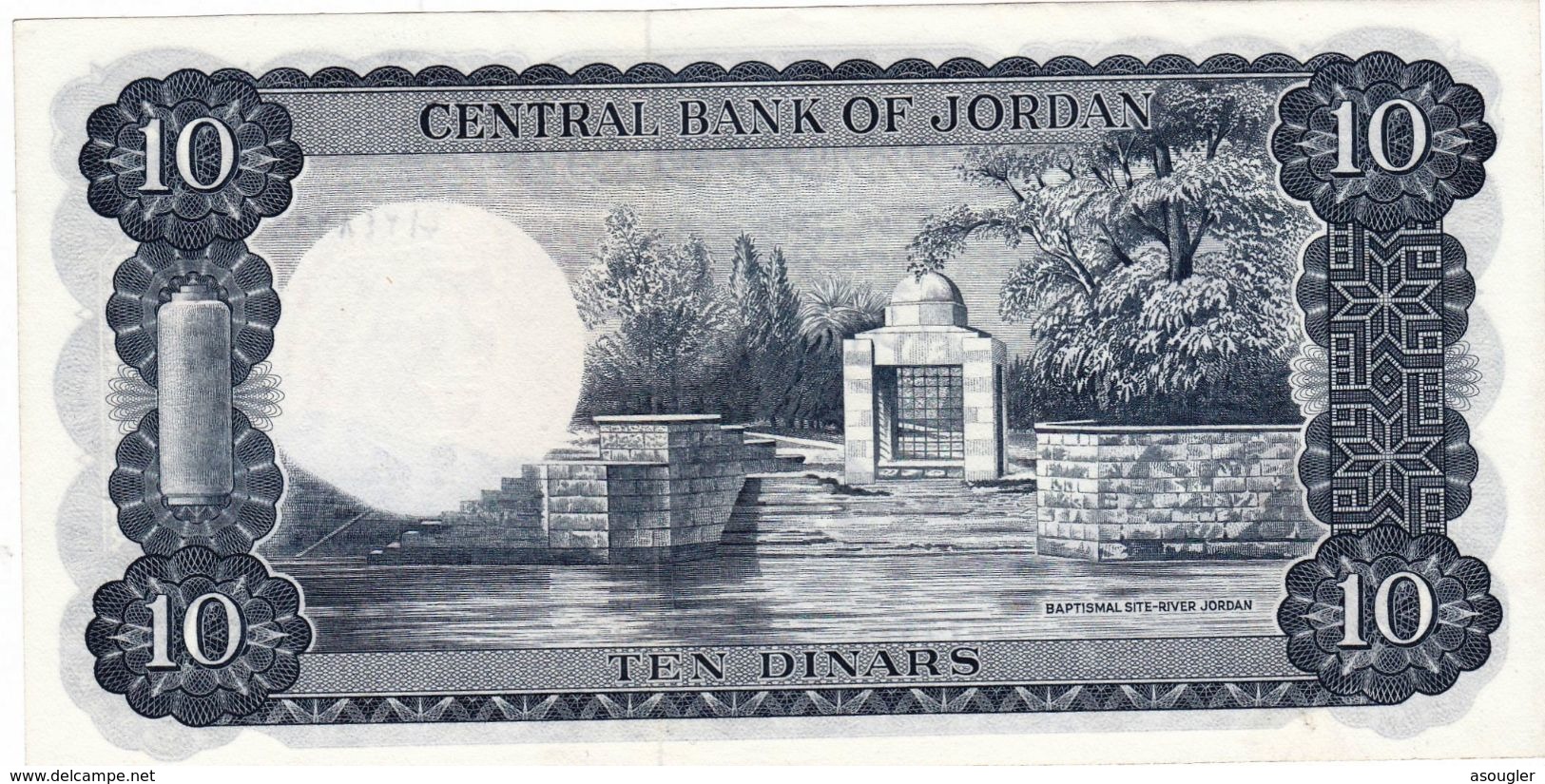 JORDAN 10 DINARS 1959 (1965) UNC P-12a "free Shipping Via Registered Air Mail" - Jordanien