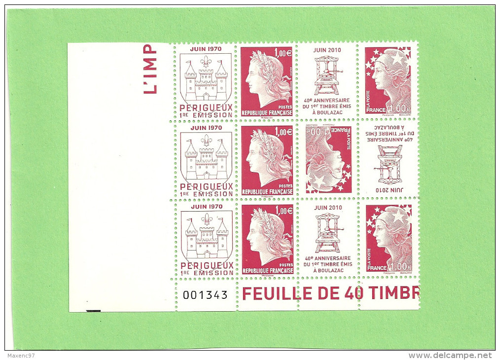 BEAUJARD CHEFFER TETE BECHE SALON DU TIMBRE 2010 DANS UN BLOC DE 6 - Unused Stamps