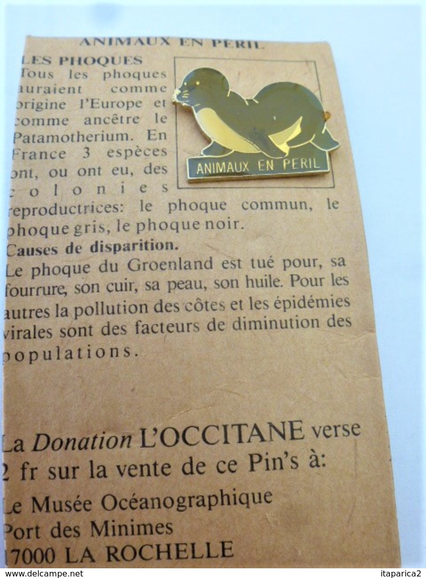 PINS ANIMAUX EN PERIL LES PHOQUES / 33NAT - Animals