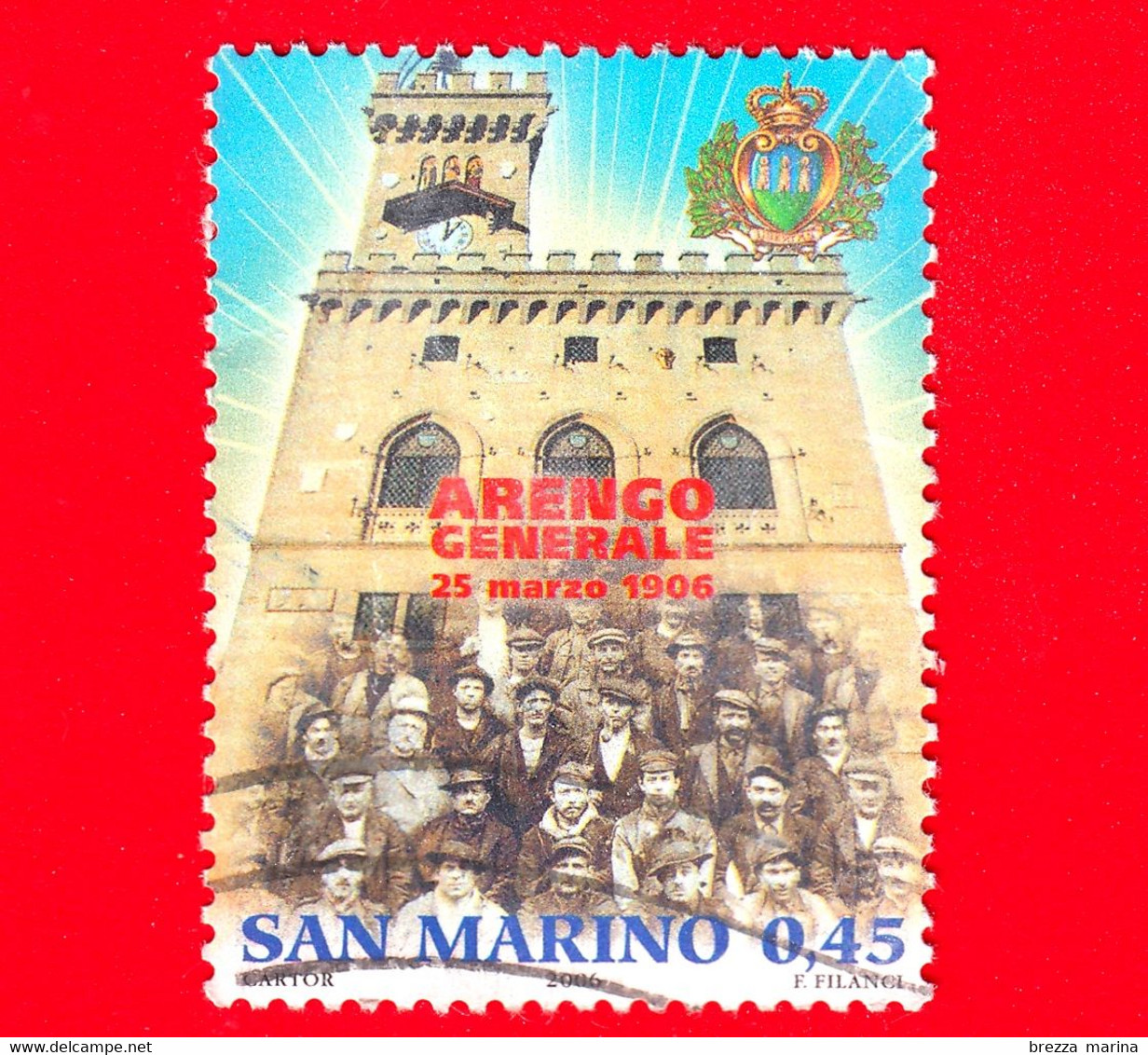 SAN MARINO - Usato - 2006 - Assemblea Dei Patriarchi - 100º Anniversario Arengo Dei Capi Famiglia - 0.45 - Usados