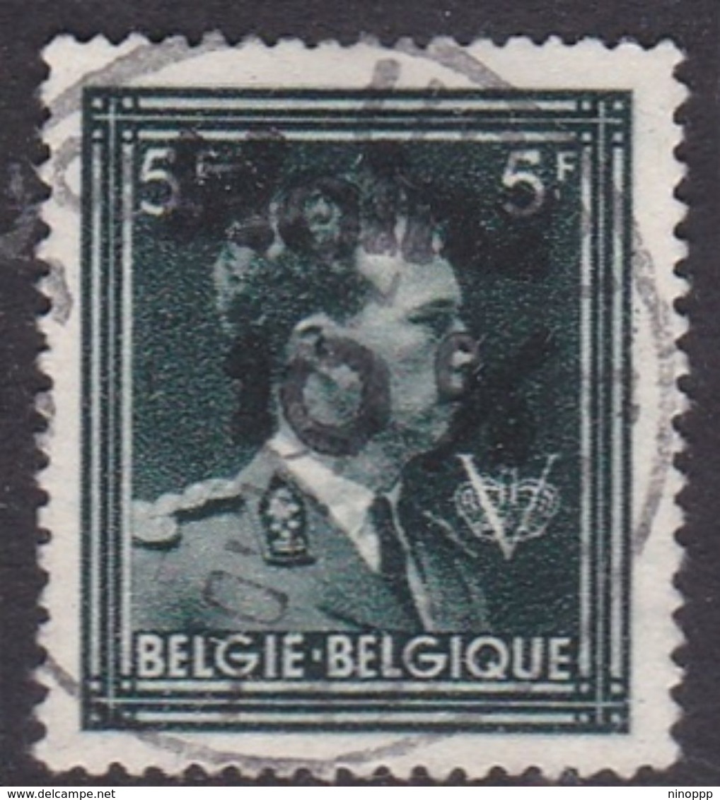 Belgium S367 1946 Surcharged -10% On 5fr Green, Used - Gebruikt