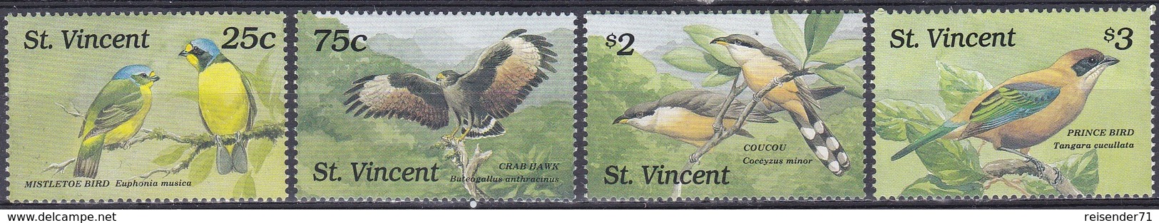 St. Vincent 1989 Tiere Fauna Animals Vögel Birds Oiseaux Pajaro Uccelli Kuckuck Cuckoo, Mi. 1226-9 ** - St.Vincent (1979-...)