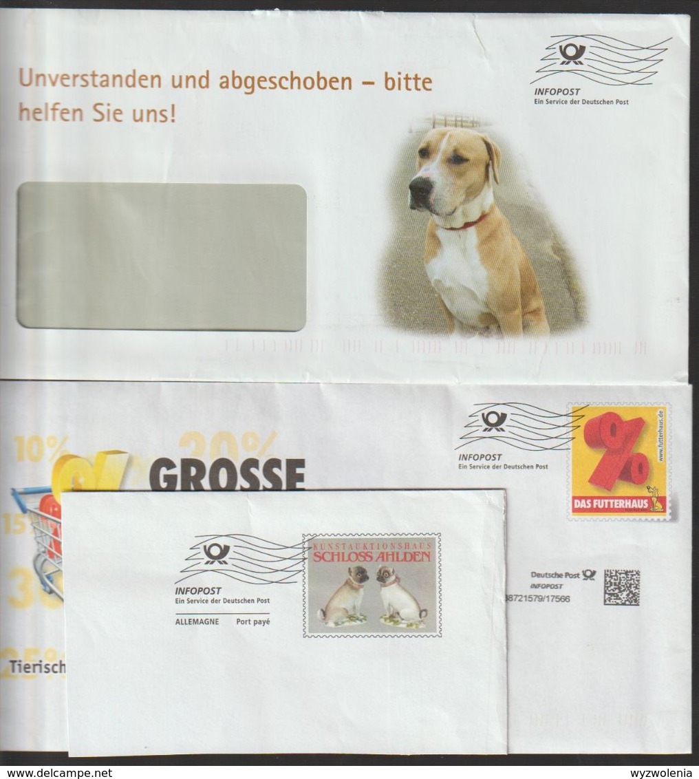 T 136) Hunde Auf Infopost Frankierwelle - Cani