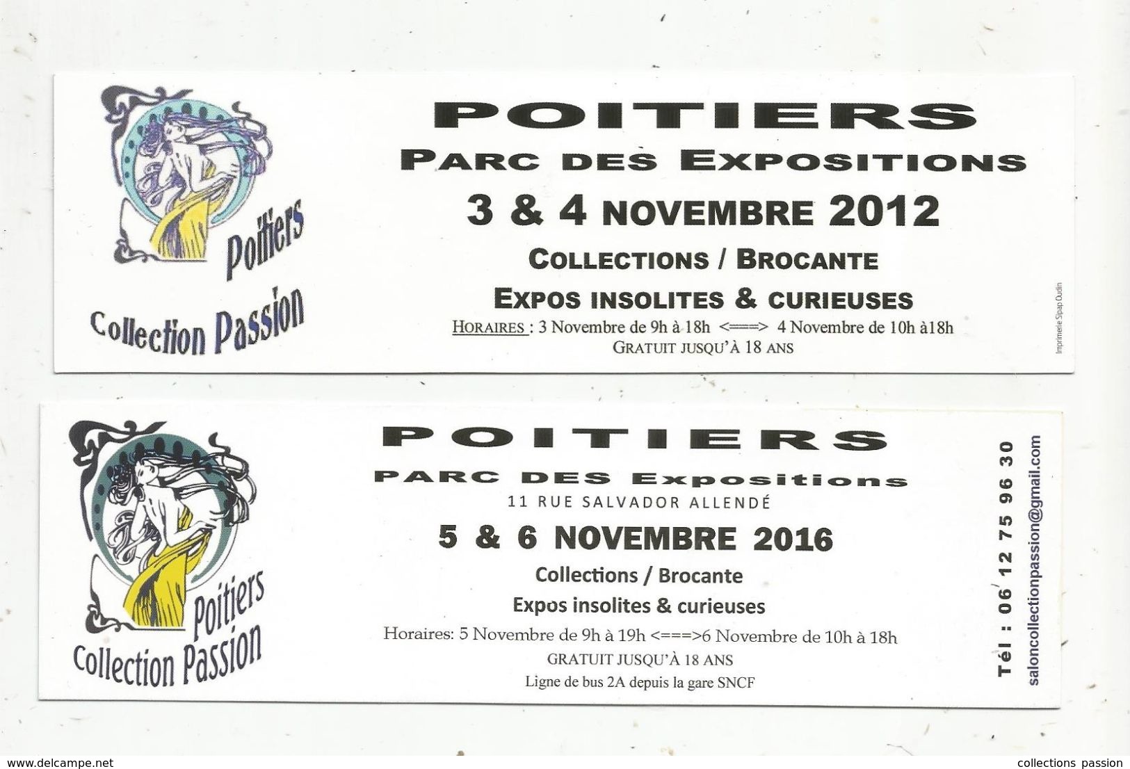 Marque Pages , Poitiers , Collection Passion , 2012 & 2016 , Le PICTON , LOT DE 2 Marque Pages - Marque-Pages