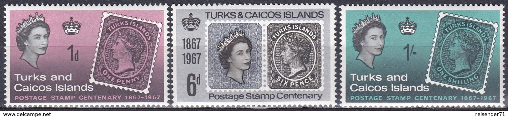 Turks Und Caicos 1967 Postwesen Philatelie Philately Briefmarken Stamps Royals Victoria Elisabeth, Mi. 214-6 ** - Turks & Caicos