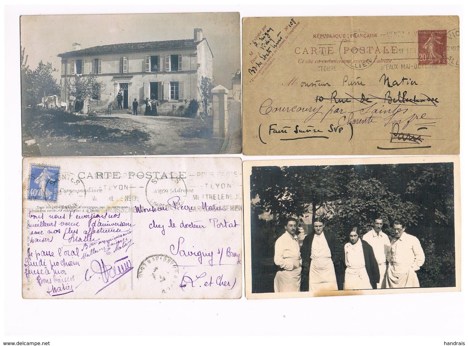 17 CARTE PHOTO COURCOURY MAISON DU DOCTEUR PIERRE NATIER + PHOTO A BICETRE + ENTIER POSTAL - Saintes