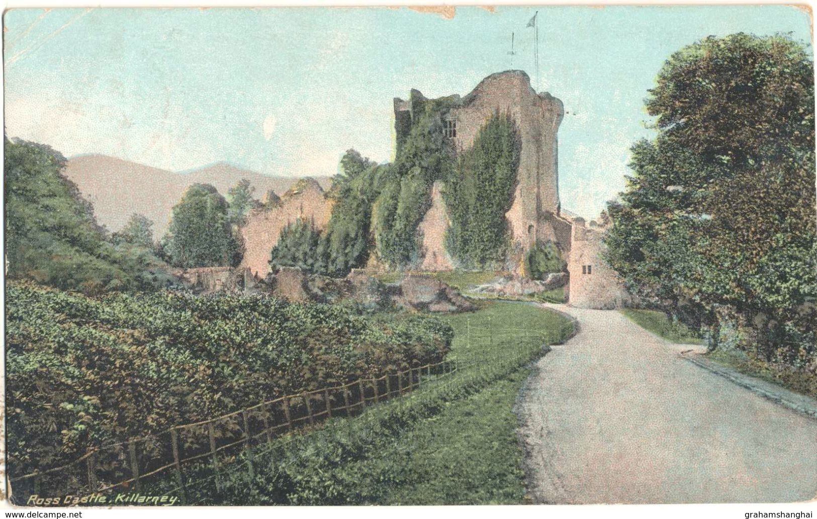 Postcard Ireland Ross Castle Killarney Co. Kerry Ruin Posted Early 20th Century - Kerry