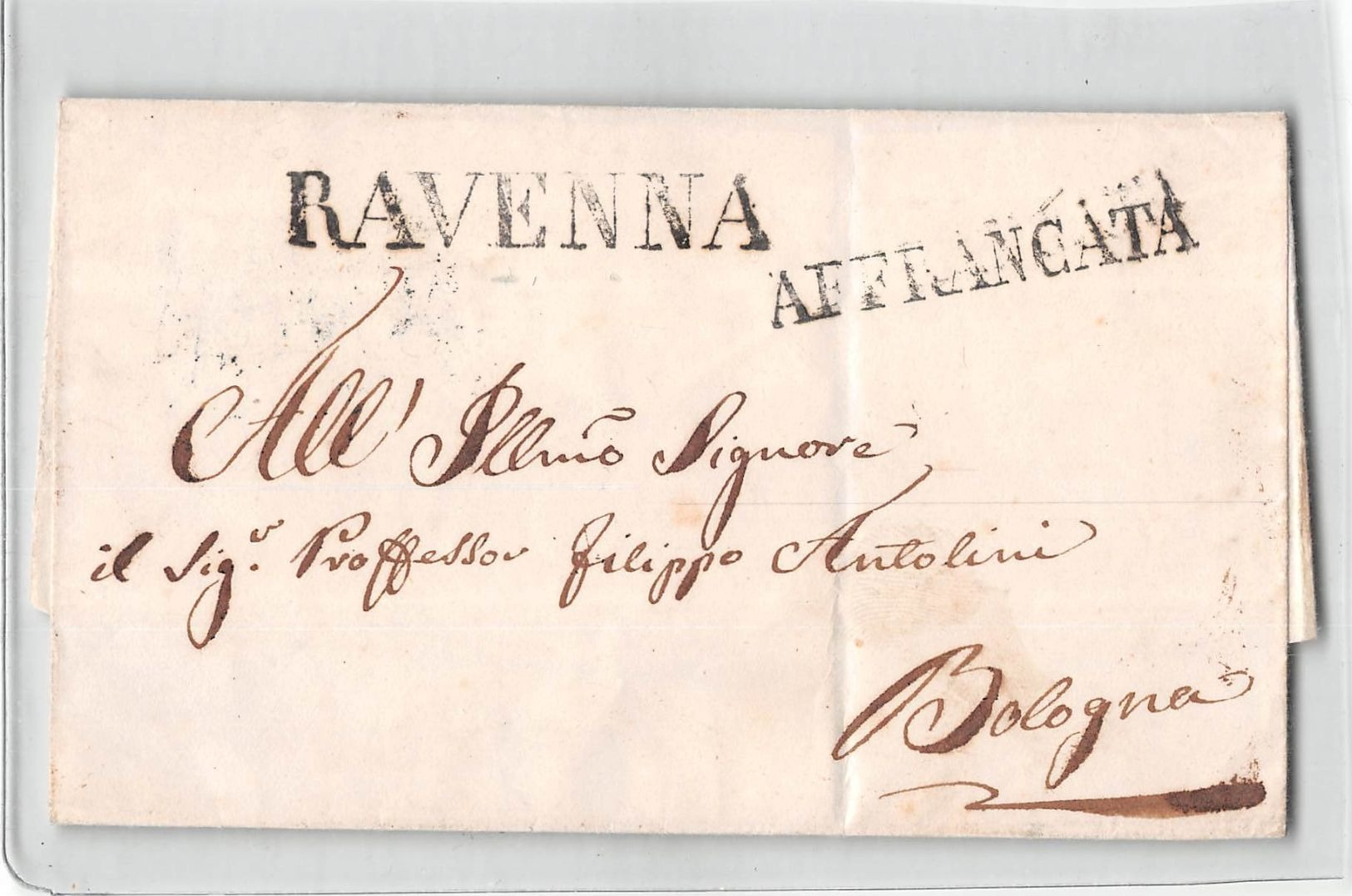 AG1617 RAVENNA AFFRANCATA X BOLOGNA - PREFILATELICA SENZA TESTO - 1. ...-1850 Prefilatelia