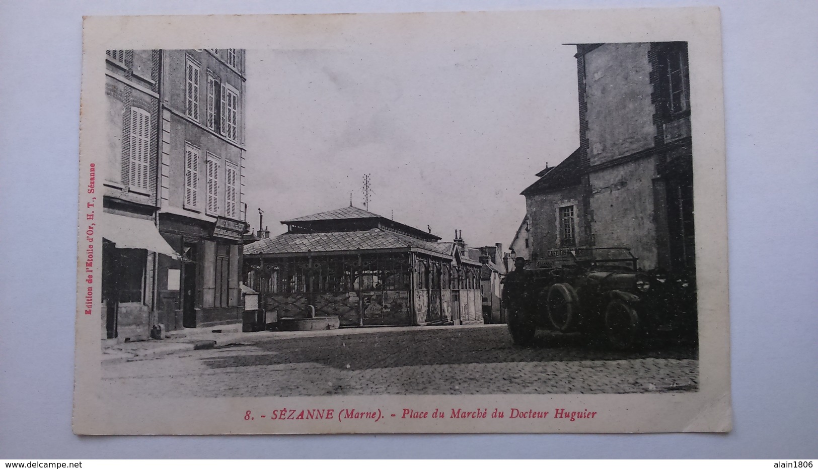 Carte Postale (B2 ) Ancienne De Sézanne , Place Du Marché Du Docteur Huguier - Sezanne