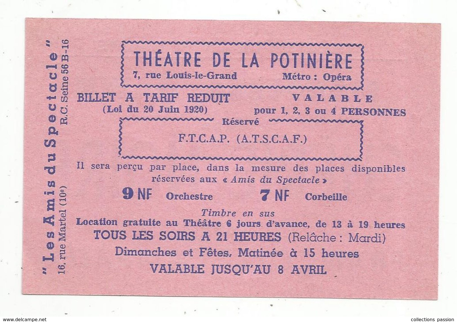 Billet à Trarif Réduit , Théâtre De La Potinière , Paris , Marpessa Dawn Dans CHERIE NOIRE , 2 Scans - Eintrittskarten