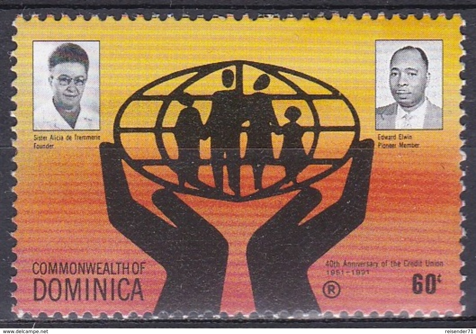 Dominica 1991 Wirtschaft Economy Geldwesen Bankenwesen Kredit-Union Credit Bank, Mi. 1471 ** - Dominica (1978-...)