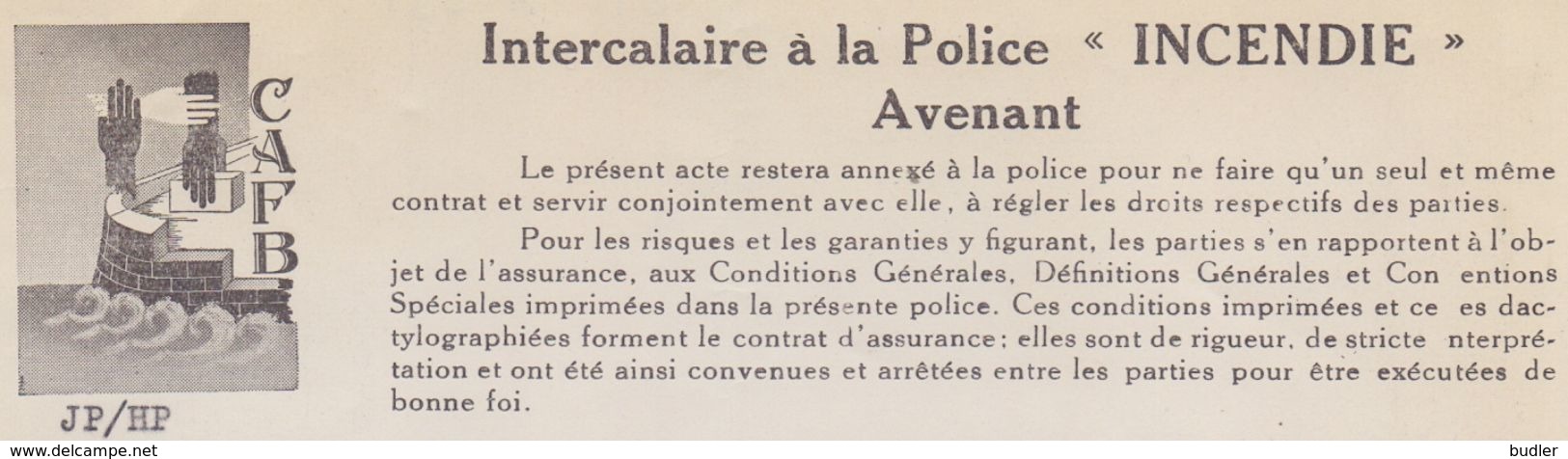 1958: Lettre De ## C.A.F.B., Rue De La Charité,13-15, BR. ##  à La ## S.A. Anc. Ets. H.L. BECKER Fils & Cie, Rue ... - Bank & Versicherung
