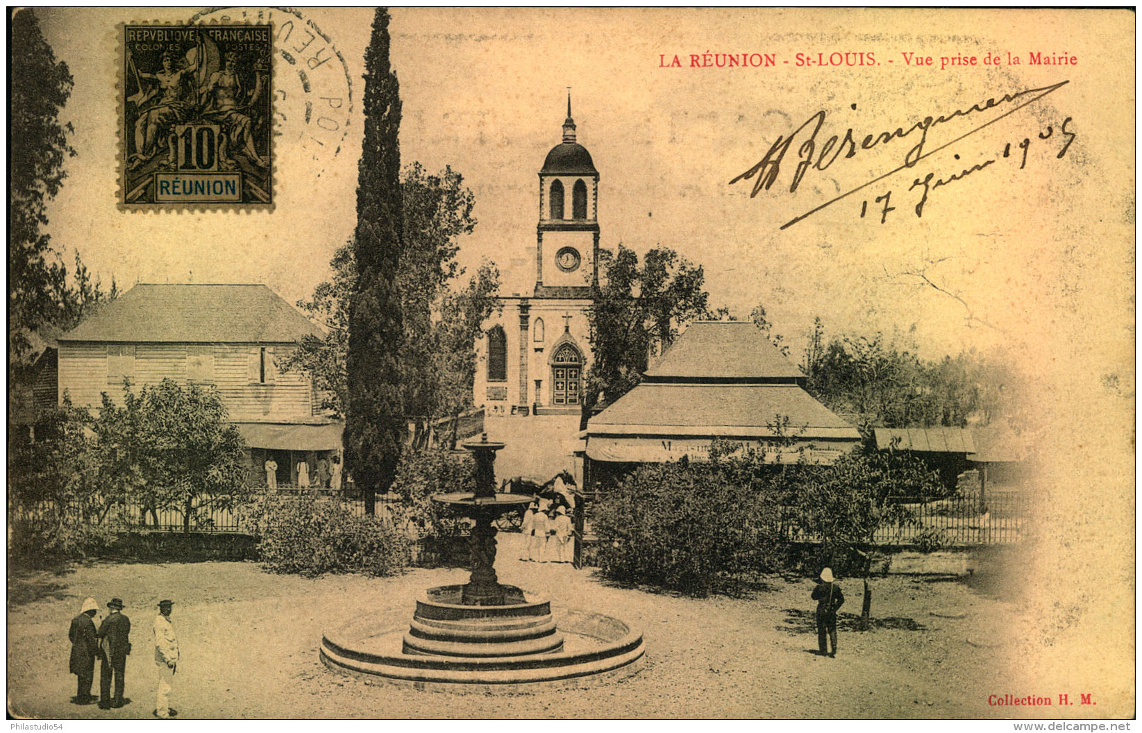 1905, Picture Card Showing ""St. Louis - Vue Prise De La Mairie"".Sent Ot Marseille. - Storia Postale