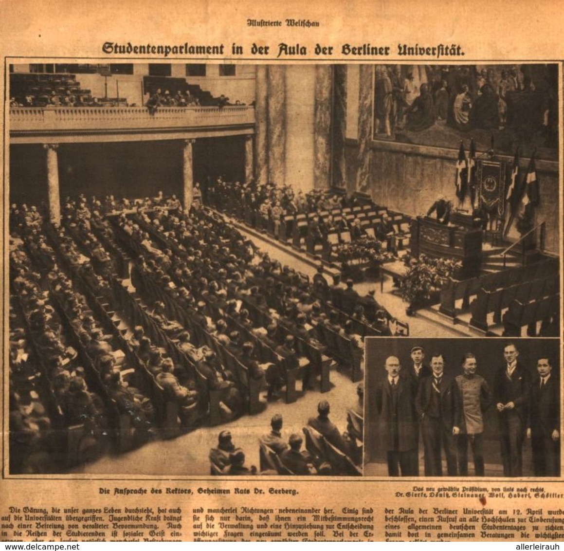 Studentenparlament In Der Aula Der Berliner Universität / Druck, Entnommen Aus Zeitschrift / Datum Unbekannt - Bücherpakete