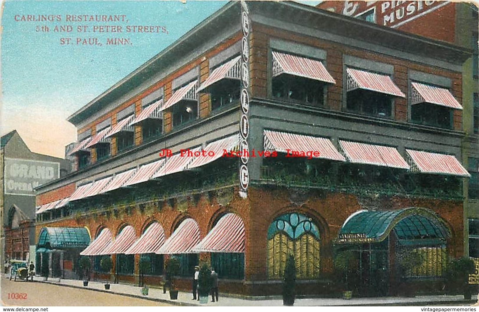 278367-Minnesota, Saint Paul, Carling's Restaurant, 1910 PM, A.C. Bosselman No 10362 - St Paul