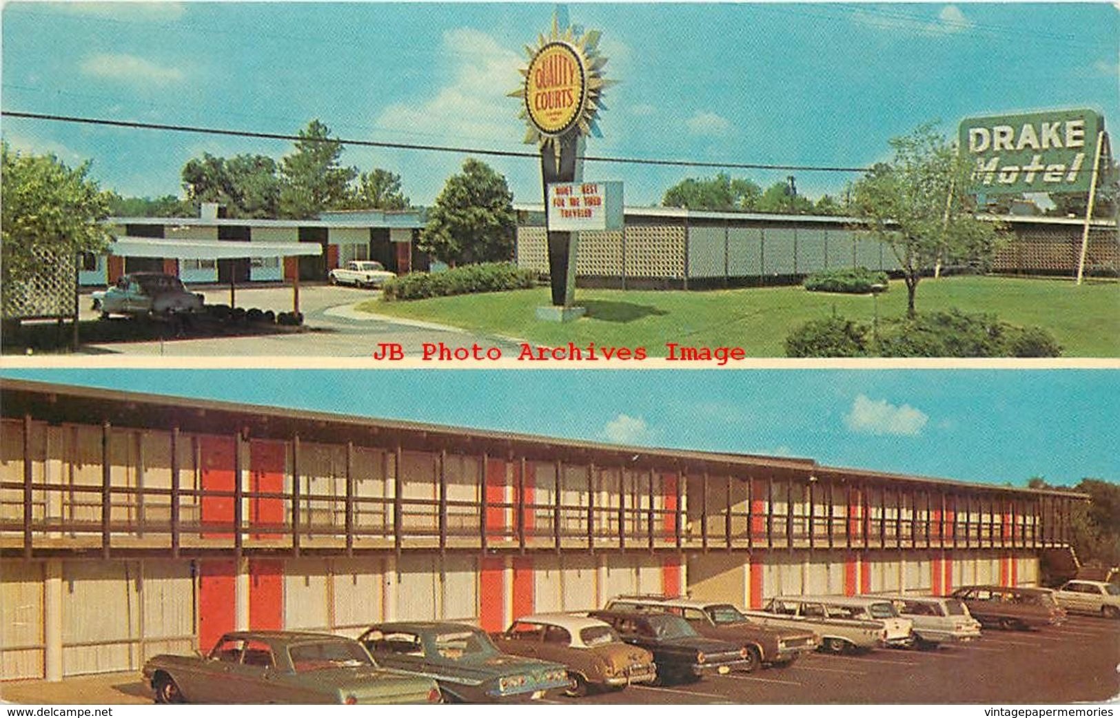 278381-Mississippi, Jackson, Drake Motel, 60s Cars, O.C. Campbell By Dexter Press No 76255-B - Jackson