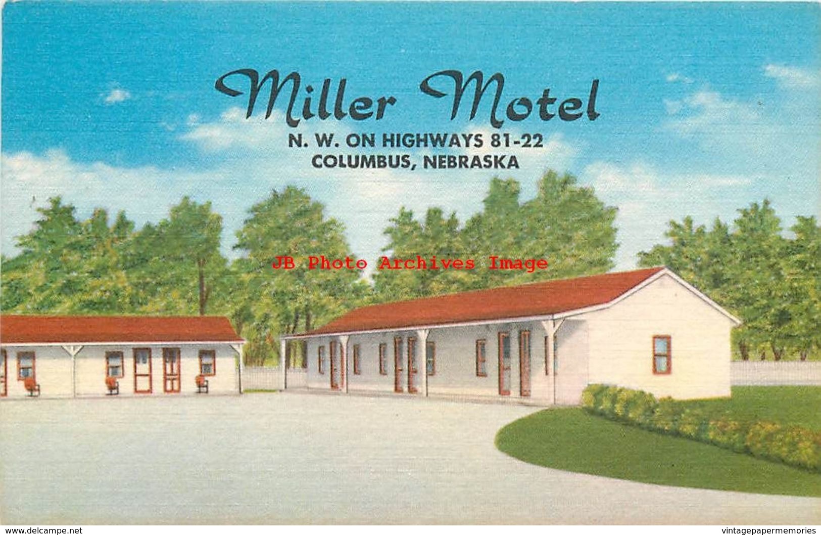 278385-Nebraska, Columbus, Miller Motel, Linen Postcard, Mid-State Speciality Co No 19,712F - Columbus