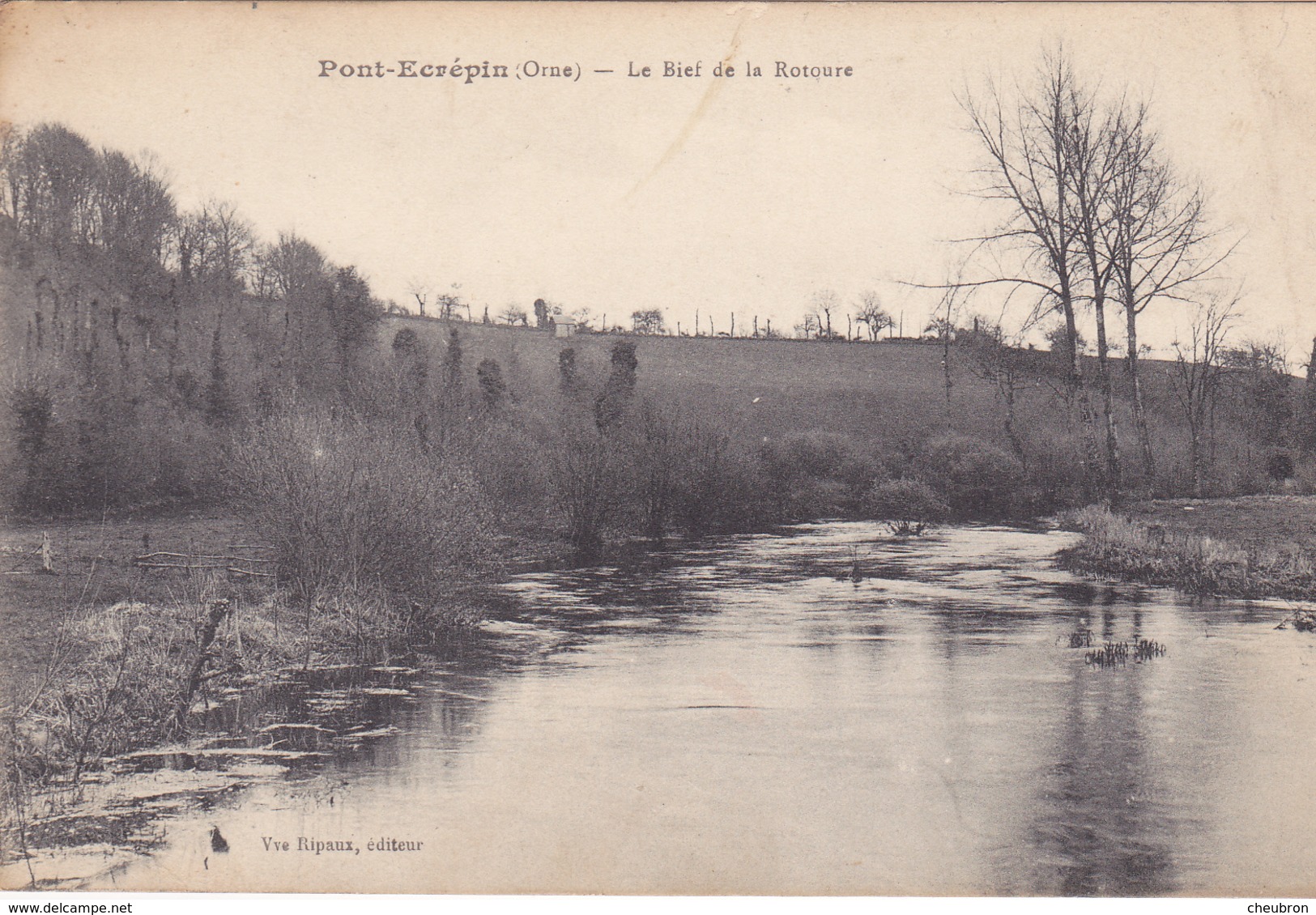 61. PONT ECREPIN. CPA. RARETE. LE BIEF DE LA ROTOURE. LE TIMBRE RESTE A AFFRANCHIR - Pont Ecrepin