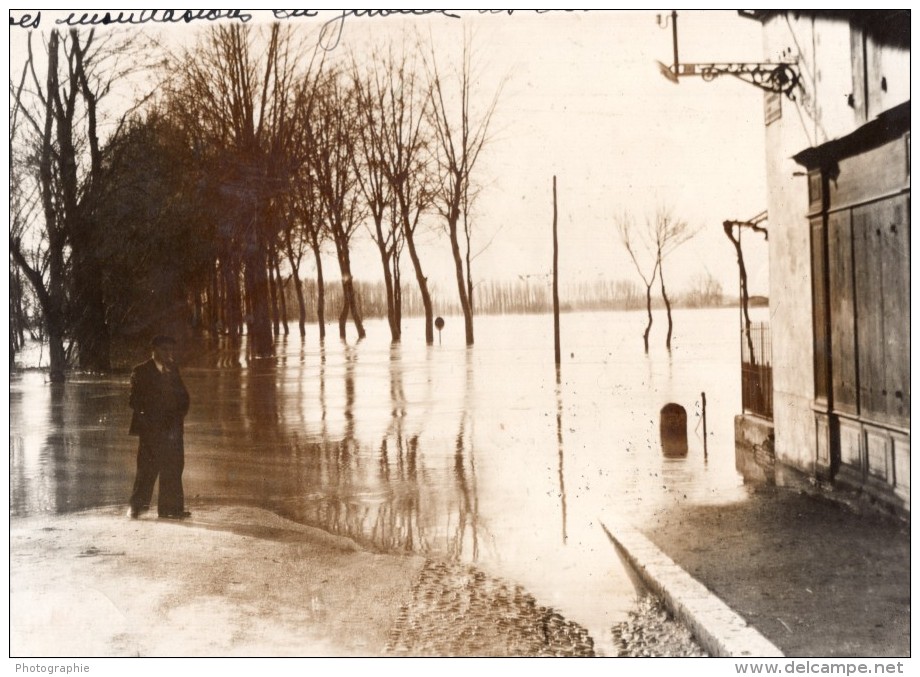 Gironde Saint Macaire Inondations De La Garonne Ancienne Photo Meurisse 1936 - Orte