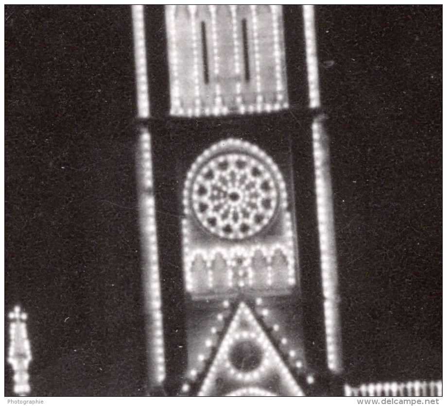 Pelerinage De Lourdes Basilique Illuminee Procession Ancienne Photo De Presse 1945 - Places