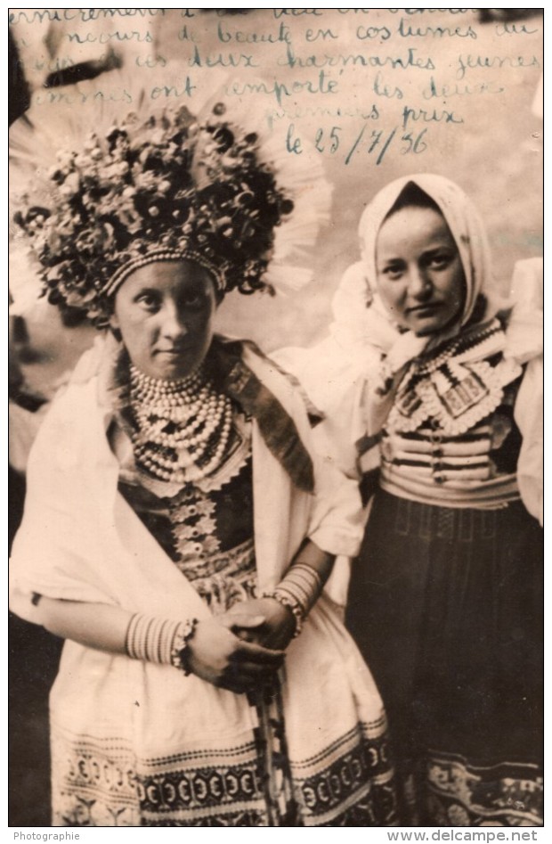 Tchécoslovaquie Gagnantes Concours De Beaute Ancienne Photo Rol 1936 - Other & Unclassified