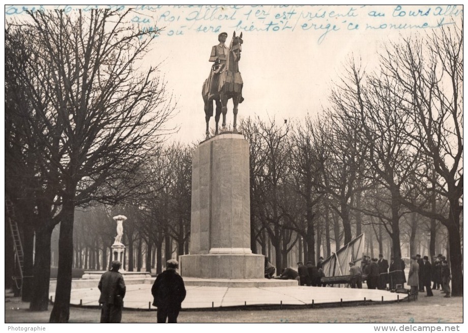 Paris Maquette Du Monument Albert Ier Martial Et Gautruche Ancienne Photo Rol 1936 - Places