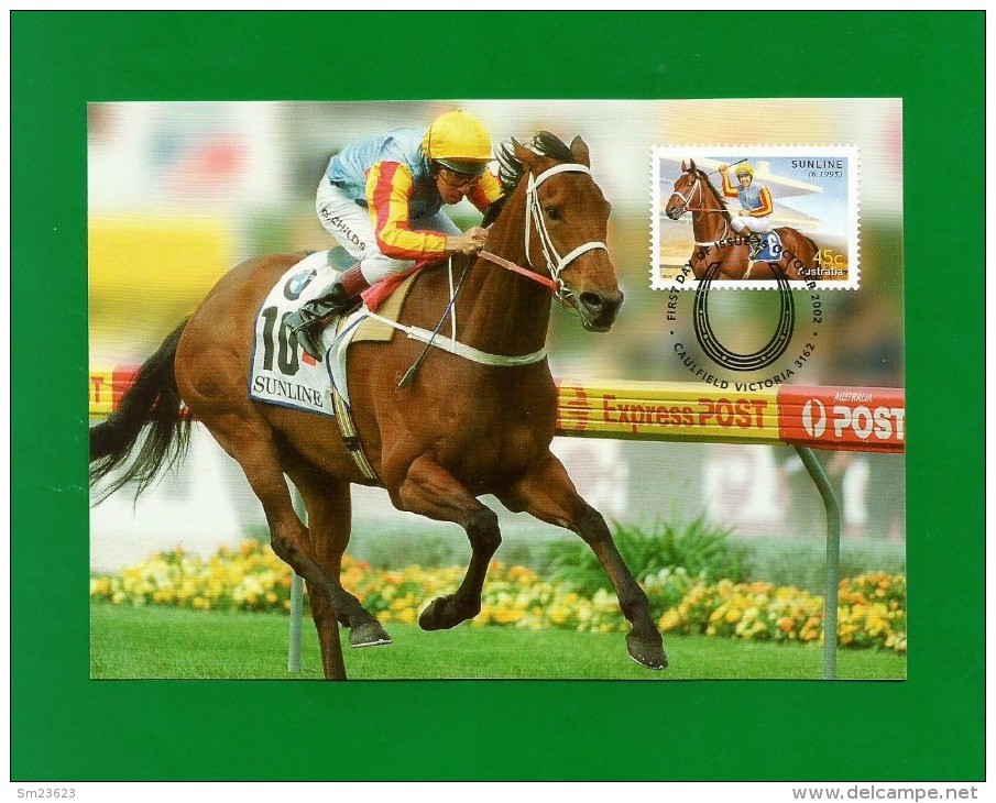 Australien 2002 Mi.Nr. 2185 I , Champions Of The Turf - Sunline - Maximum Card - First Day 15 OCT 2002 - Horses