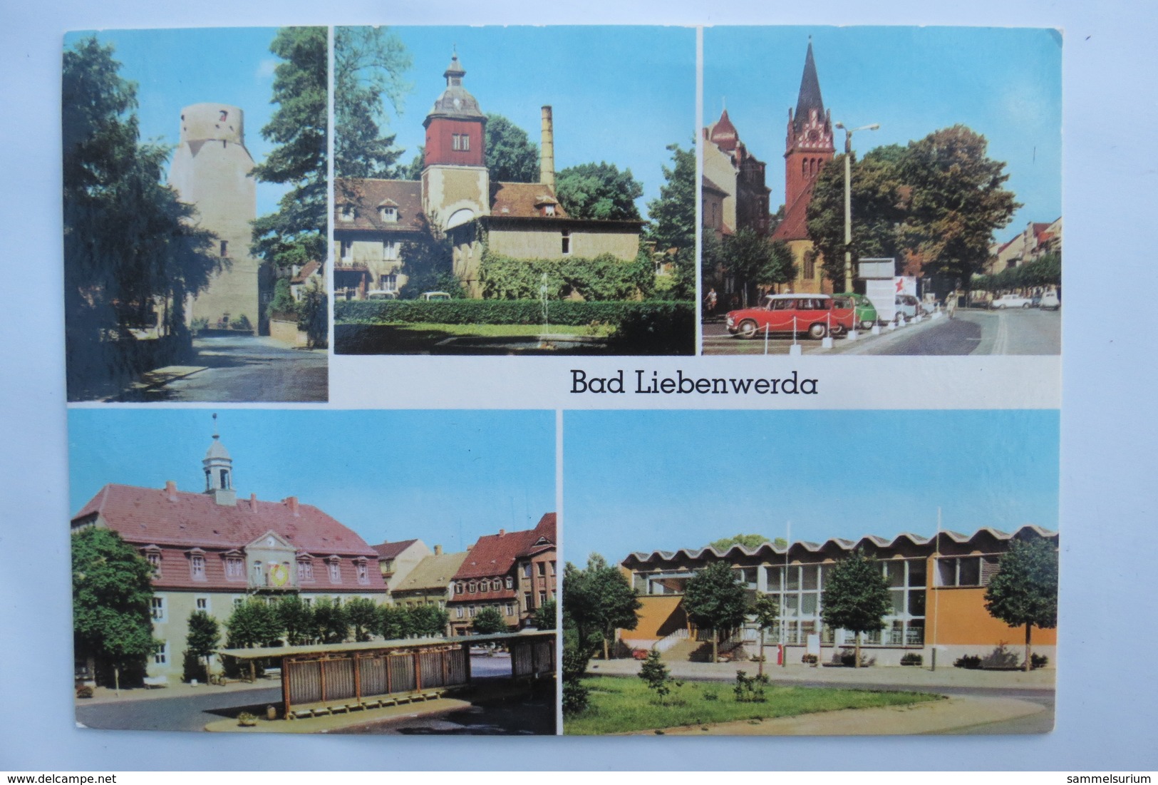 (9/8/99) AK "Bad Liebenwerda" Lubwartturm, Eisenmoorbad, Maxim-Gorki-Platz, Rathaus Und Schwimmhalle - Bad Liebenwerda