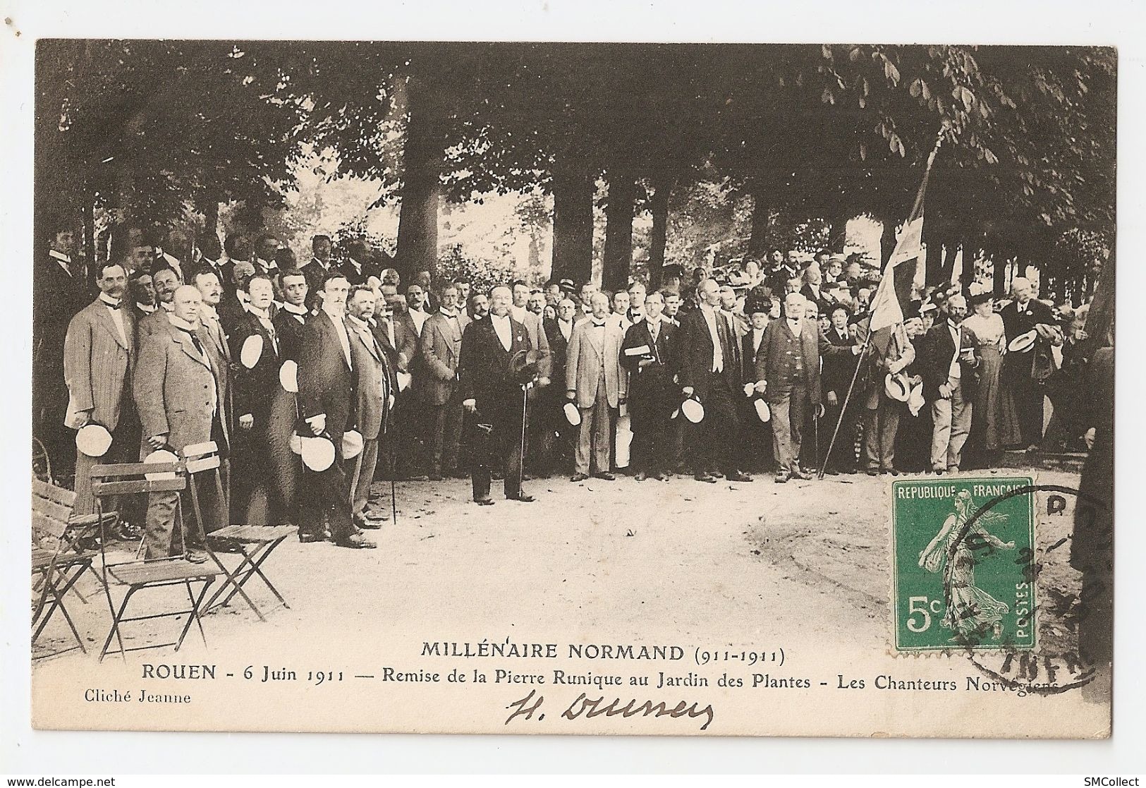 76 Rouen. Millénaire Normand 1911. Remise De La Pierre Runique Au Jardin Des Plantes, Chanteurs Norvégiens (A1P17) - Rouen