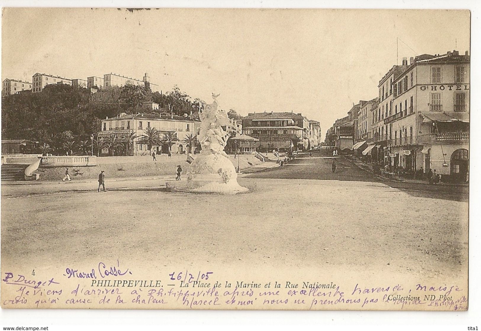 S6950 - Philippeville -La Place De La Marine Et La Rue Nationale - Konstantinopel